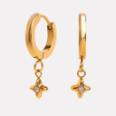Hilda Gold Star Charm Huggie Earrings, view 2