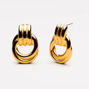 Dora Gold Sculptural Chunky Hoop Earrings, view 2