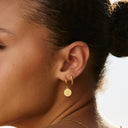 Solange Mini Sun Hoop Earrings, view 5