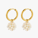 Farah Gold Tiny Freshwater Pearl Hoop Earrings, view 2