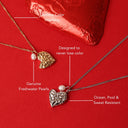 Leonie Heart Charm and Freshwater Pearl Necklace, view 5