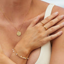 Celestine Layered Herringbone and Pearl Bracelet, view 9