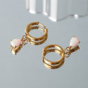 Orla Opal Teardrop Huggie Hoop Earrings, view 8