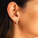 Francesca Sparkly Zircon Huggie Hoop Earrings, view 3