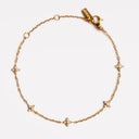 Gracie Quatrefoil Charm Bracelet with White Zircon, view 13