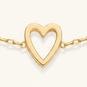 Celeste Gold Open Heart Bracelet in 18k gold plated stainless steel