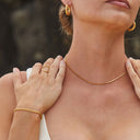 Violet Fine Snake Chain Choker Necklace, view 9