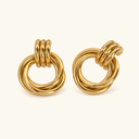 Fleurine Gold Knot Earrings in 18k gold plated stainless steel