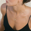 Mina Mother of Pearl Initial Necklace, view 7