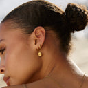 Solange Mini Sun Hoop Earrings, view 9