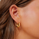 Janelle Chunky Gold Huggie Hoop Earrings