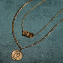 Rae Triple Disc Pendant Necklace with Clear Zircon Pavé, view 5