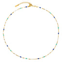 Briony Blue & White Enamel Choker Necklace, view 10