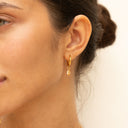 Rosella Rosé Oval Stone Hoop Drop Earrings, view 6