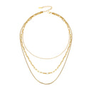 Cassandra Triple Layered Chain Necklace, view 6
