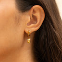 Gabriela Gold Zircon Pendant Hoop Earrings, view 2