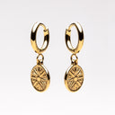 Solange Mini Sun Hoop Earrings, view 2