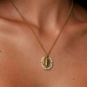 Ivy Virgin Mary Pearl Pendant Necklace, view 3