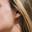 Kamila Gold Green Crystal Hoop Earrings, view 2