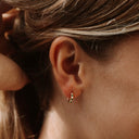 Kamila Gold Green Crystal Hoop Earrings