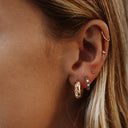 Kamila Gold Green Crystal Hoop Earrings, view 5