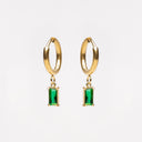Malia Sea Green Zircon Hoop Earrings, view 7