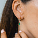 Malia Sea Green Zircon Hoop Earrings, view 5