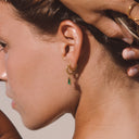 Malia Sea Green Zircon Hoop Earrings, view 9