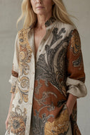 Maddie boho print two-piece set with button-up shirt and trousers, view 3