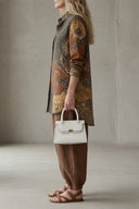 Maddie boho print two-piece set with button-up shirt and trousers, view 6