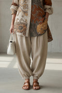 Maddie boho print two-piece set with button-up shirt and trousers, view 8