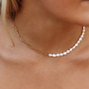 Maya Freshwater Pearl Paperclip Chain Necklace