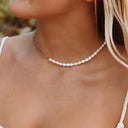 Maya Freshwater Pearl Paperclip Chain Necklace, view 5