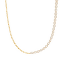 Maya Freshwater Pearl Paperclip Chain Necklace, view 8