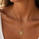 Lottie Hammered Gold Pendant Necklace