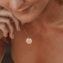 Noemi Hammered Coin and Freshwater Pearl Necklace