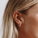 Matilde Hammered Huggie Hoop Earrings, view 7