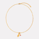 Gwen Gold Hand Charm Paperclip Necklace, view 7
