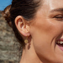 Solange Mini Sun Hoop Earrings, view 3