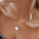 Lily Mother of Pearl Love Pendant Necklace