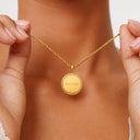 Jasmine Vintage Gold Ribbed Disc Necklace