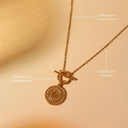 Naomi Gold Sun Coin Pendant Necklace, view 3