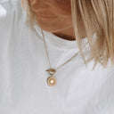 Naomi Gold Sun Coin Pendant Necklace, view 4