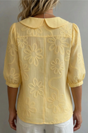 Demi floral blouse with round collar and relaxed fit, view 8