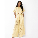 Mavis floral cut-out two-piece set with cropped shirt and wide-leg trousers, view 5