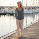 Kirra slim fit sleeveless tank top with Ibiza-inspired look, view 3