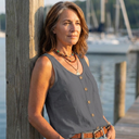 Kirra slim fit sleeveless tank top with Ibiza-inspired look, view 2