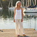 Elsa linen tank top with spaghetti straps and V-neck