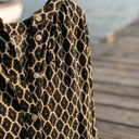 Eira geometric print blouse with V-neck and long sleeves, view 4
