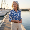 Cressida printed button-up blouse with collar and relaxed fit